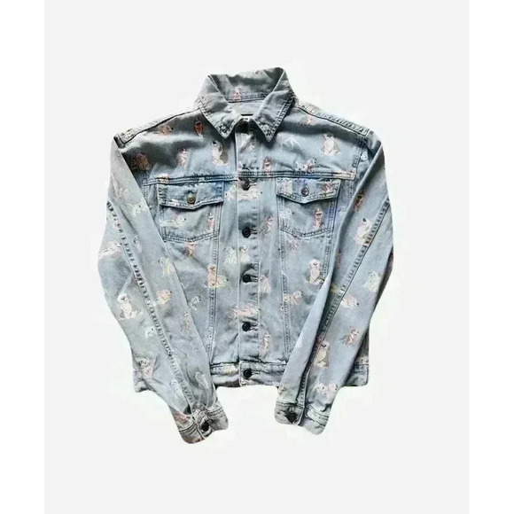 Women's Disney Store Oh My Disney Dog Dalmatian Jean Denim Jacket Size XS - Picture 1 of 6